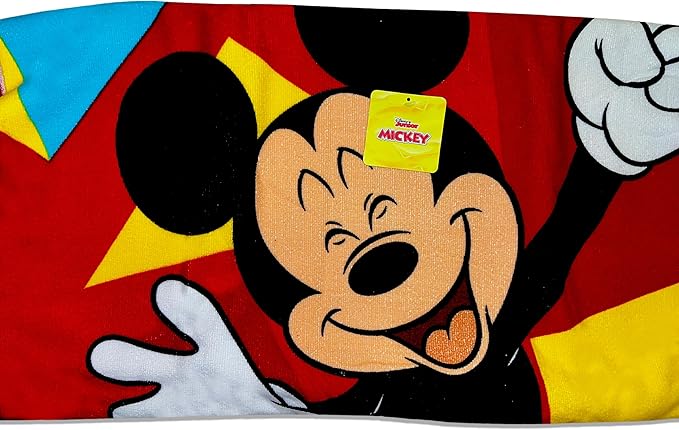 Disney Mickey Mouse Happy Mickey 1 Finger up! Microfiber Kids Towel Red
