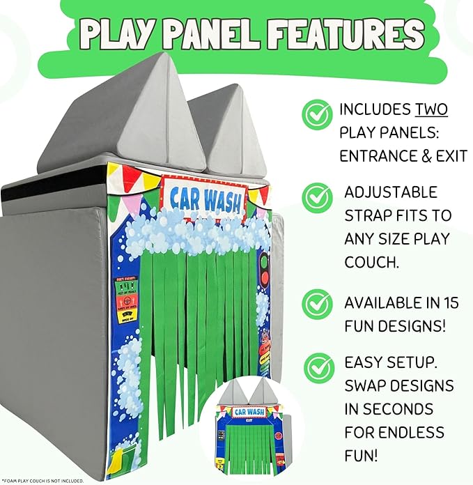 Play Panel for Childrens Foam Sofa Kids Couch (Car Wash)