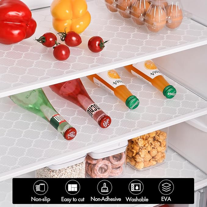 Cooyes Shelf Liner – Non-Slip Shelf Liners for Kitchen Cabinets – Waterproof Shelf Paper with Modern Pattern – Durable EVA Cabinet Liners
