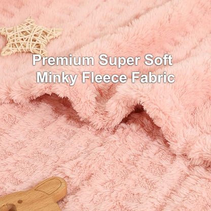Sherpa Baby Blanket for Girls Toddlers Fleece Fluffy Fuzzy Blanket for Baby,Soft Warm Cozy Fleece Blanket,Receiving Blanket for Infant Newborn (pink, 30 * 40, waffle)