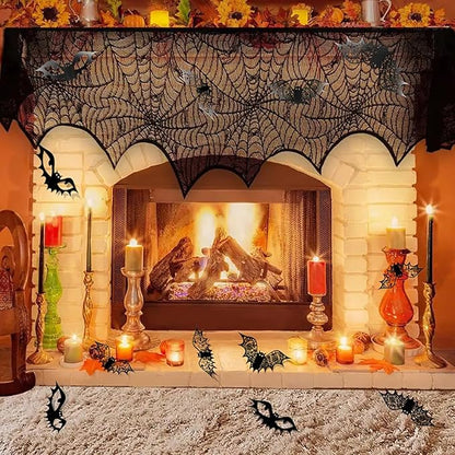 Halloween Bat Decoration 48pcs Large Bat Wall Stickers 3D Scary Bat Wall Decal Supply Halloween Hollow Bats Decor for Wall Window Glass Halloween Party Favor Supplies Halloween Decorations Clearance