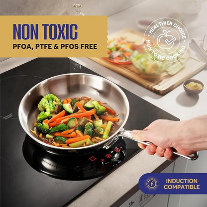 Legend 3 Ply Stainless Steel Cookware Set - 10-Piece, Full Clad, Induction, Non-Toxic, Oven Safe, Best 18/0 Professional Pots and Pans, Premium Kitchen Cooking, Chef Quality - PFOA, PTFE & PFOS Free