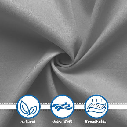 Crib Sheets for Boys 2 Pack Baby Crib Sheets for Standard Crib Mattress Snug Fit Microfiber Fitted Crib Sheet, White & Grey