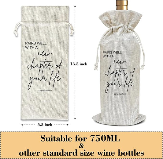 New Beginnings Gifts for Women, Retirement Gifts New Business Owner Gifts Going Away Gift for Coworker Colleague New Job Gifts Wedding Gifts Retirement Wine Bag Party Favor Decoration Supplies /22