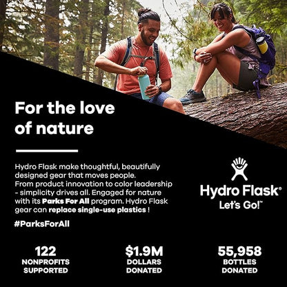 Hydro Flask Stainless Steel Wide Mouth Bottle with Flex Sip Lid and Double-Wall Vacuum Insulation for Coffee, Tea and Drinks