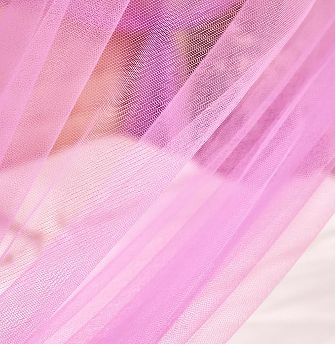 Mengersi Bed Canopy Mosquito Net for Bed,Canopy Bed Curtains Elegant Bed Drapes Screen Netting Canopy Curtains Bedroom Decor (Pink, Twin/Twin XL)