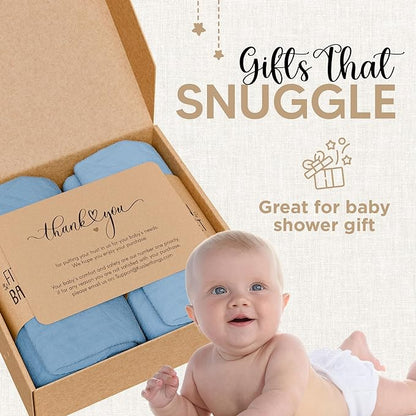 Bassinet Fitted Sheets - Compatible with Ingenuity Foldaway Rocking & Lullanight Soothing | 100% Organic Muslin Cotton - Light Blue + Dark Blue | 32x19 (2 Pack)
