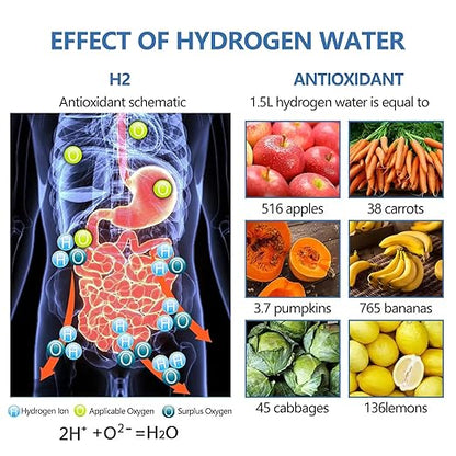 Hydrogen Water Bottle Generator, AquaHealth Rechargeable Portable Hydrogen Water, Hydrogen Water Ionizer Machine, with SPE/PEM Technology, for Home, Office, Travel, Fitness. with Gift Box.