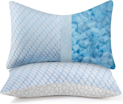 Bafode Memory Foam Pillows King Size Set of 2 Cooling Bed Pillow 2 Pack Shredded Memory Foam Pillow for Sleeping 20x36