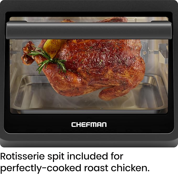Chefman 12-Quart 6-in-1 Air Fryer Oven with Digital Timer, Touchscreen, and 12 Presets - Family Size Countertop Convection Oven, Dishwasher-Safe Parts