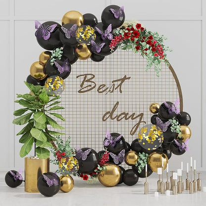 SAOROPEB 3D Butterfly Wall Decor 48 Pcs 4 Styles 3 Sizes, Butterfly Decorations for Butterfly Birthday Decorations Butterfly Party Decorations Cake Decorations, Removable Stickers (Lavender)