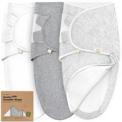 Baby Swaddle Sleep Sacks with Zipper - 3-Pack Newborn Swaddle Sack, Baby Swaddles Sleep Sack 0-3 Months, Wearable Blanket Baby, Baby Swaddle Blanket Wrap, Swaddle Sack, Easy Change Swaddle (Cloud)