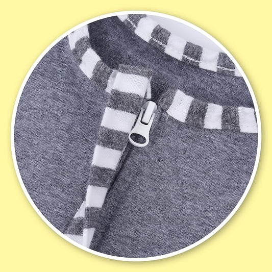 Baby Blanket Sack with Arms Free Design,Transition to Arms Free Wearable for Newborn Girl and Boy, Large 6-9Months, Grey Color