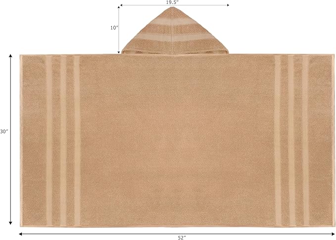 Hooded Bath Towel Wrap - 100% Cotton Popcorn Large Oversized Hooded Kids Towel - Toddler Shower Pool Beach Towel -600 GSM- Soft Absorbent Quick Dry Easy Care Gift - 30x52 inches - Linen
