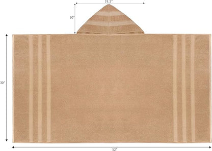 Hooded Bath Towel Wrap - 100% Cotton Popcorn Large Oversized Hooded Kids Towel - Toddler Shower Pool Beach Towel -600 GSM- Soft Absorbent Quick Dry Easy Care Gift - 30x52 inches - Linen