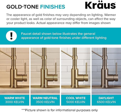 KRAUS Bolden Commercial Style Pull-Down Single Handle 18-Inch Kitchen Faucet in Brushed Brass/Matte Black, KPF-1610BBMB