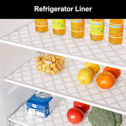 Cooyes Shelf Liner Drawer Liners, Shelf Liners for Kitchen Cabinets, Non Adhesive Cabinet Liner, EVA Waterproof Oil-Proof Non-Slip Refrigerator Liners for Shelves (White, 12 Inches x 10 FT)