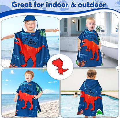 HUANLANG Kids Hooded Beach Towel for Boys Girls,Bath Pool Beach Poncho Towels Super Soft & Absorbent Cotton Towel Childrens Beach Towels for Toddler 0-7 Years Old