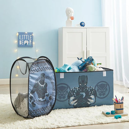 Idea Nuova Marvel Black Panther Pop Up Hamper with Durable Carry Handles, 21'' H x 13.5'' W X 13.5'' L