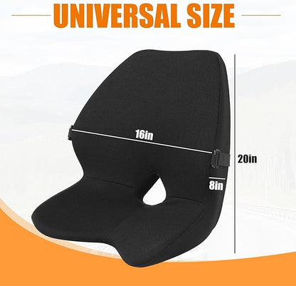 MABOZOO Lumbar Support Pillow for Car, Memory Foam Lumbar & Back Support Pillow Coccyx Cushion for Driving Seat, Seat Cushion & Lumbar Support Pillow Set for Long Time Driving