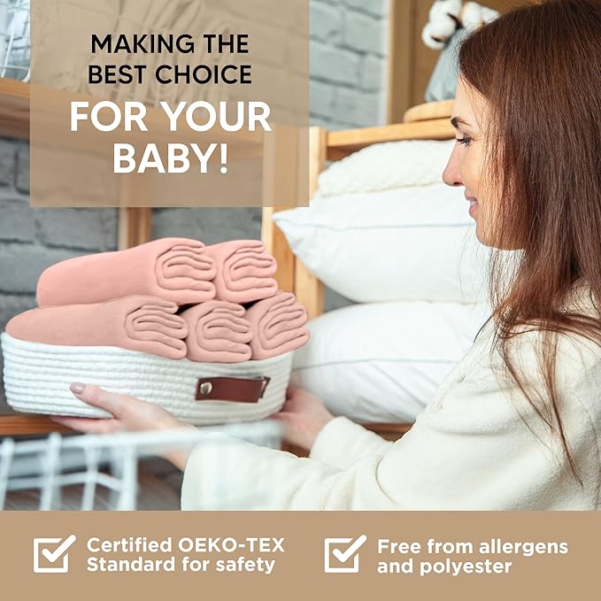 Bassinet Fitted Sheets - Compatible With Fisher Price Bassinet Soothing Motions, Stow and Go, Rock with Me & Soothing View Bassinet | 100% Organic Jersey Cotton - Light Pink + Dark Pink | 32x16 2 Pack