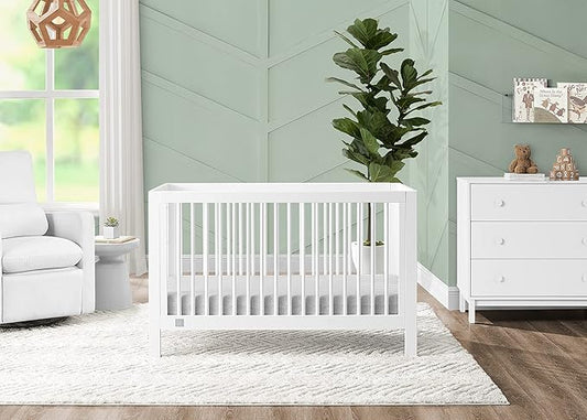 GAP babyGap Charlie 6-in-1 Convertible Crib - Greenguard Gold Certified, Bianca White
