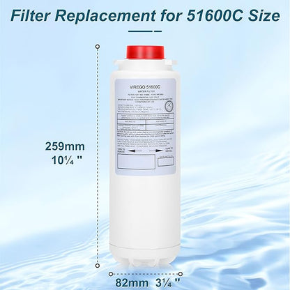51600C Filter, for Elkay 51600C Replacement Filter, By NSF/ANSI Certified, Water Filter 51600C Compatible with Ezh2o Filter Replacement Bottle Stations, 51600C High Capacity Filter 6000 Gal (No Chip)