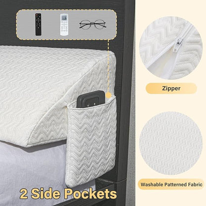 Vekkia King Bed Wedge Pillow for Headboard Gap/Mattress Gap Filler/Headboard Pillow/Bed Wedge Gap Filler,Stop Loosing Your Pillows