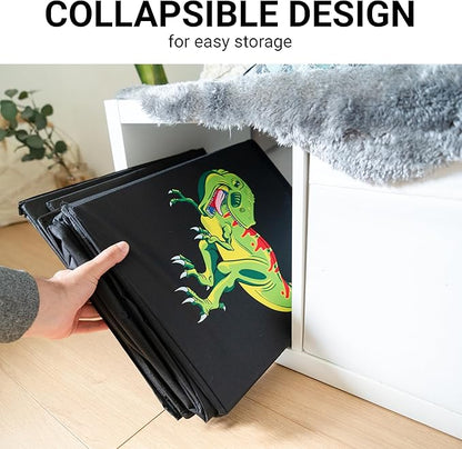 Extra Large Collapsible Dino Toy Box with Lids for Kids - Toy Storage Organizer, Chest, and Bin in Living Room, Playroom or Kids Room Organization