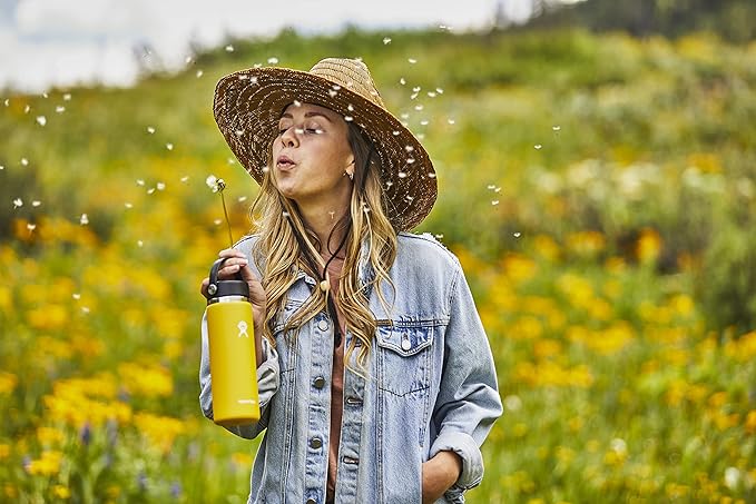 Hydro Flask Stainless Steel Wide Mouth Bottle with Flex Sip Lid and Double-Wall Vacuum Insulation for Coffee, Tea and Drinks