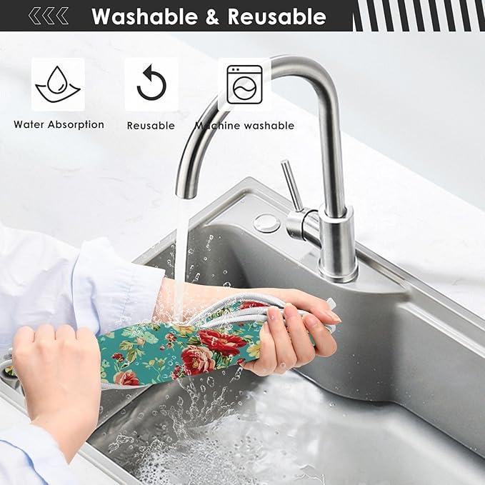 Kitchen Faucet Absorbent Mat, Water Splash Guard for Sink, Faucet Drip Catcher Thicken Sponge Microfiber Faucet Water Catcher Mat Sink Absorbent Mat for Kitchen 14x5in 2 Pack