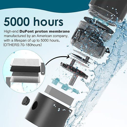 Hydrogen Water Bottle, Hydrogen Water Bottle Generator, 2024 Fifth-Generation Technology Hydrohealth Hydropure Water Maker Bottle, Aqua Fusion Healthy Best Hydration Portable Hydrogen Lonizer Machine