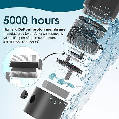 Hydrogen Water Bottle, Hydrogen Water Bottle Generator, 2024 Fifth-Generation Technology Hydrohealth Hydropure Water Maker Bottle, Aqua Fusion Healthy Best Hydration Portable Hydrogen Lonizer Machine