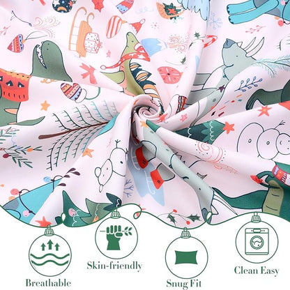 JISEN Christmas Crib Sheet Dinosaurs Fitted Crib Sheets 1 Piece Soft Baby Crib Sheets for Standard Crib and Toddler Mattress Pink Baby Bed Sheets for Crib for Baby Boys Girls Neutral 28x52 Inch