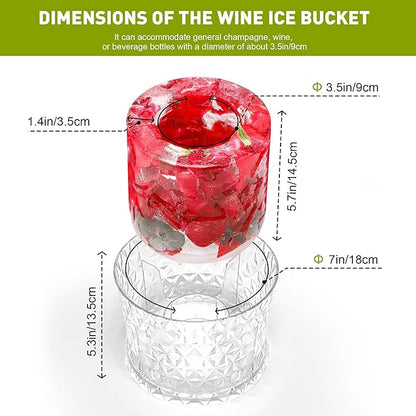 Ice Bucket Mold, Wine Bottle Chiller DIY Ice Bucket Champagne Ice Bucket Mold Floral Ice Bucket Mold,Ice Molds Holiday Bar Any Celebration Party Wedding Christmas and Thanksgiving (Hard Purple)
