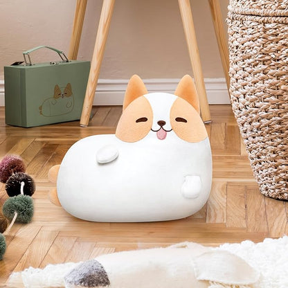 Corgi Plush Stuffed Animals, Cute Dog Plushies Stuffed Toy Pillow, Kawaii Plushies Heart Shape Pillow, Puppy Squishy Plushies Cuddle Pillows for Kids & Adults