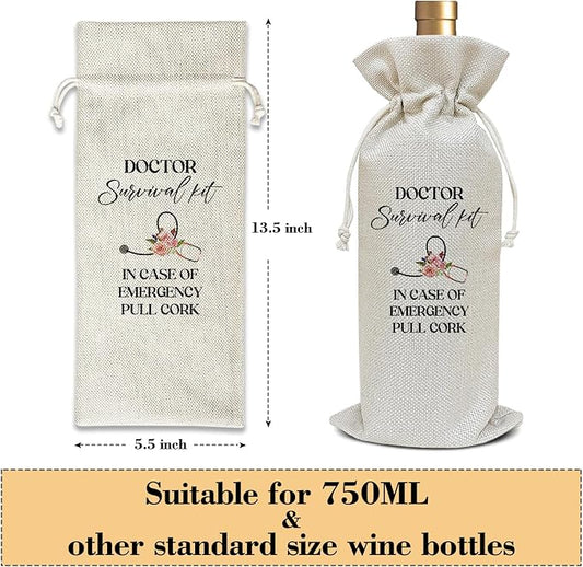 Doctor Appreciation Gifts for Women, Thank You Gifts for Doctors Coworker Colleague Pharmacy Graduation Gifts for Sister Daughter Thanksgiving Gifts Wine Bag Party Favor Decoration Supplies /25