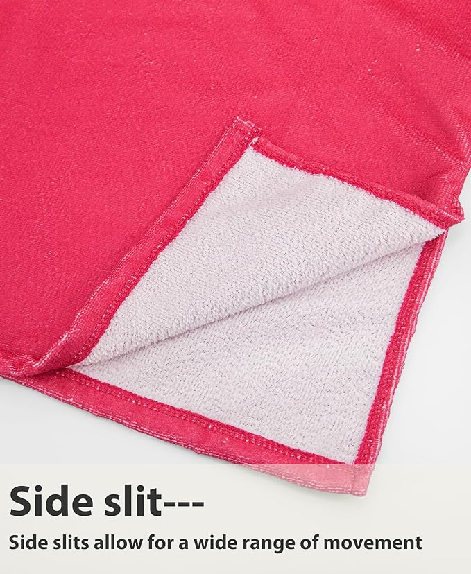 MissShorthair Towel Poncho for Kids, Hooded Beach Towel for Girl&Boy, Surf Poncho Swim Changing Robe Microfiber Bath Towel 2-5 Years Pink Little Sun