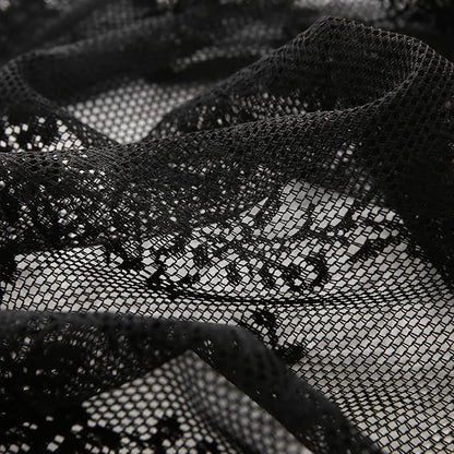 Black French Lace Canopy Bed Curtain Queen, Gothic Style Bed Canopy for Girls Bed Scarf Room Decor