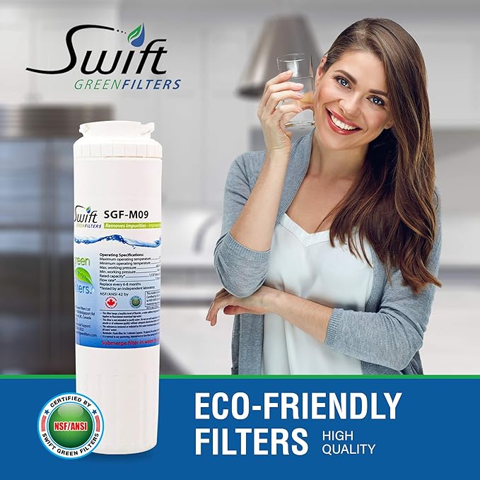 Swift Green Filters SGF-M9 Replacement Refrigerator Water Filter for UKF8001,EDR4RXD1,Filter 4,EFF-6007A,46-9005,46-9006,CLCH101,PuriClean II 67003526 (3 Pack) Made in USA