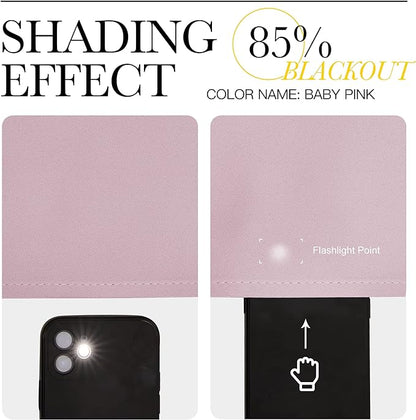 NICETOWN Blackout Curtain Panels for Girls Room, Nursery Essential Thermal Insulated Solid Grommet Top Blackout Drapes (Baby Pink=Lavender Pink, 1 Pair, 29 x 45 Inch)