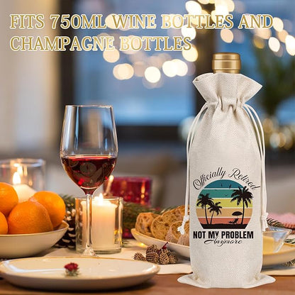 Retirement Gifts for Women Men - Retirement Wine Bag Officially Retried Gift for Teacher Retirement Travel Gifts Funny Retirement Wine Bag Gift for Retired Teachers Employees Friends Colleague