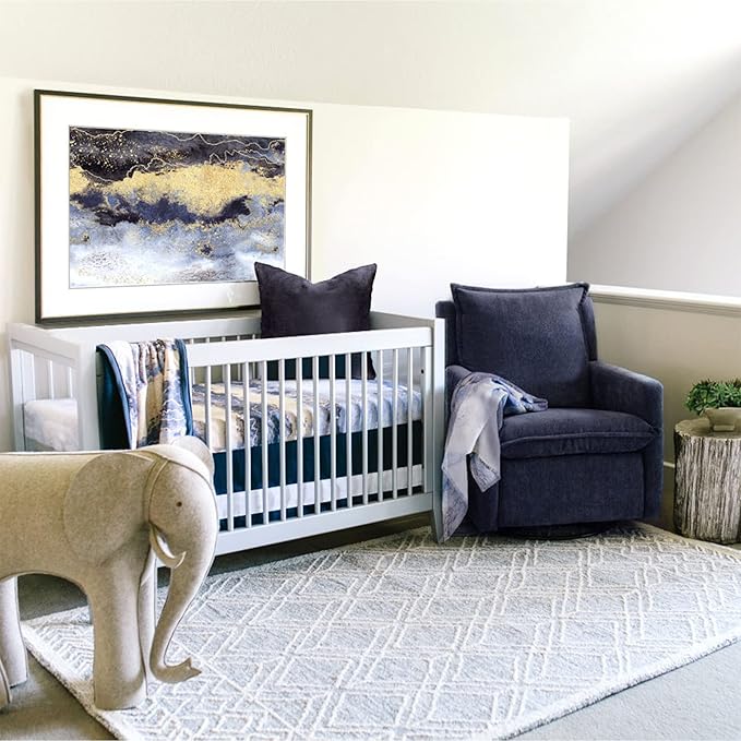 Crib Sheets - Crib Sheets Girl -Crib Sheets Boy - Jersey Sheets - Nursery Bedding - Toddler Bedding Sets for Girls - Toddler Bedding Sets for Boys - Baby Crib Sheets - OILO Studio Crib Sheet Midnight