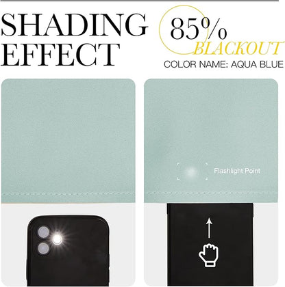 NICETOWN Aqua Blue Blackout Curtains 120" Long for Office, Dining Room, Guest Room, 55" Wide by 120" Long, 2 Pieces, Sound Reducing Heat and Cold Block Curtain Panels for Modern Room Decorative