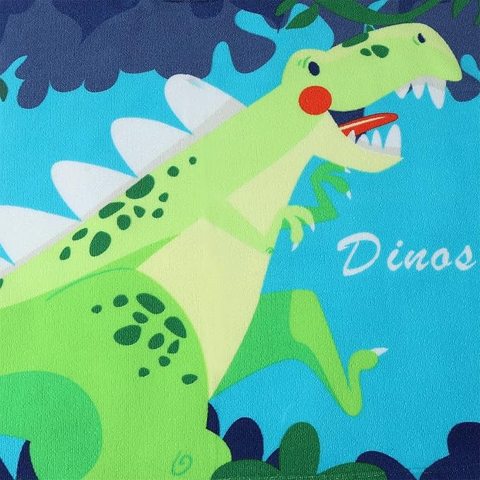 Kids Dinosaur Beach Towel with Hooded for Boys Girls 1-6 Years | Baby Toddler Bath Towel for Pool Swiming Hood | Children Microfiber Towel