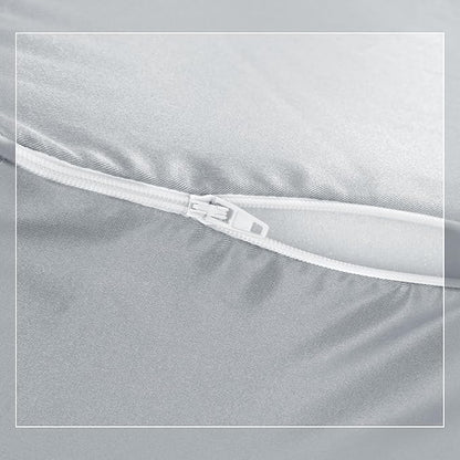 HOMBYS Satin Bed Wedge Pillow Cover Silky & Smooth Wedge Pillowcase 1 Pack 24x24x7.5, Soft & Breathable, Removable & Machine Washable-Zipper Design (Pillow Not Include), Light Grey