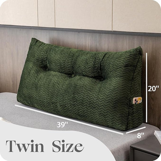 Large Bolster Triangular Headboard Wedge Backrest Positioning Support Bed Rest Reading Pillows Headboard Wedge Pillows for Day Bed Bunk Bed with Removable Cover