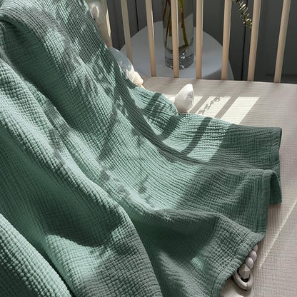 Lulu moon Muslin Quilt Blanket, Crib Blanket for Baby and Toddler,47x47 Inches(Lotus Leaf)