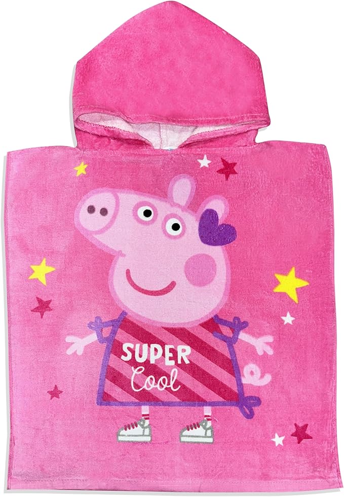 Kids Official Licensed Character Soft Beach/Hooded Bath Towel (Peppa, 40 x 60)