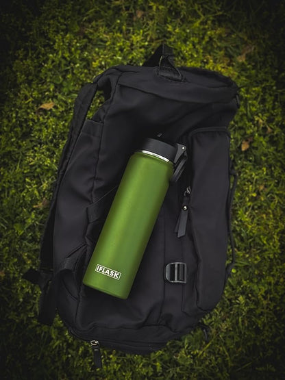 Sport Travel Outdoor Water Bottle with Spout and Straw Lids | Leak Proof | Insulated Stainless Steel Double Walled | BPA and Sweat free | Hot & Cold | For Kids Men & Women (White, 22 oz)